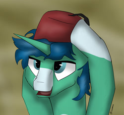 Size: 2218x2058 | Tagged: safe, artist:stemtex477, artist:yo tengo, oc, oc only, pony, hat, high res