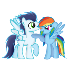 Size: 894x894 | Tagged: safe, artist:181xblueblastx181, rainbow dash, soarin', pegasus, pony, g4, duo, female, male, mare, ship:soarindash, shipping, simple background, stallion, straight, transparent background