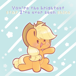 Size: 1839x1843 | Tagged: safe, artist:typhwosion, applejack, earth pony, pony, g4, the mane attraction, cute, jackabetes, positive message, positive ponies, quote, solo, text