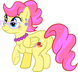 Size: 1335x1231 | Tagged: safe, artist:thunderdasher07, oc, oc only, oc:scarlet spice, pegasus, pony, butt, butt freckles, chubby, ear piercing, earring, facial freckles, female, freckles, glasses, hair bun, jewelry, mare, necklace, pegasus oc, piercing, plot, raised hoof, simple background, solo, transparent background, vector