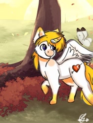 Size: 768x1024 | Tagged: safe, artist:pwicsun, oc, oc only, oc:kionagdl, alicorn, butterfly, pony, solo, tree