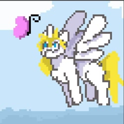 Size: 1080x1078 | Tagged: safe, artist:pwicsun, oc, oc only, oc:kionagdl, butterfly, pixel art, solo