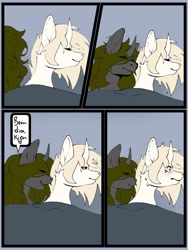 Size: 960x1280 | Tagged: safe, artist:mimoki, oc, oc:kionagdl, alicorn, pony, bed, blushing, comic, on bed, portuguese, solo