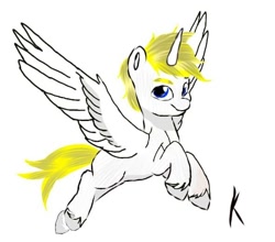 Size: 590x520 | Tagged: safe, artist:kauan, oc, oc only, oc:kionagdl, alicorn, pony, simple background, solo, white background