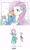 Size: 1240x2048 | Tagged: safe, artist:5mmumm5, applejack, fluttershy, rainbow dash, sci-twi, twilight sparkle, human, pegasus, pony, equestria girls, g4, 2 panel comic, butterfly hairpin, caught, comic, emanata, female, holding a pony, hugging a pony, human and pony, human on pony petting, lesbian, one eye closed, petting, rainbow dash is not amused, ship:flutterdash, shipping, simple background, smol, tsunderainbow, tsundere, unamused, white background