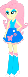 Size: 716x1920 | Tagged: safe, artist:smbros, fluttershy, human, equestria girls, g4, blue, blue eyeshadow, boots, clothes, crossover, eyeshadow, female, grin, hand on hip, ice, ice flower, lidded eyes, makeup, polka dot socks, princess peach, shoes, simple background, skinny, skirt, smiling, smugshy, socks, solo, super mario bros., the super mario bros. movie, thin, transparent background