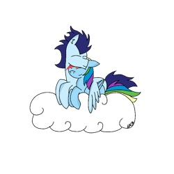 Size: 894x894 | Tagged: safe, artist:inkmage07, rainbow dash, soarin', pegasus, pony, g4, cloud, duo, eyes closed, female, hug, lying down, male, mare, ship:soarindash, shipping, simple background, snuggling, stallion, straight, transparent background, vector, winghug, wings