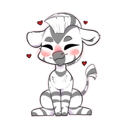 Size: 2048x2048 | Tagged: safe, artist:jaylie, oc, oc only, oc:xephos, zebra, blushing, facial hair, happy, heart, high res, male, simple background, sitting, stallion, transparent background