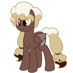Size: 2000x2000 | Tagged: safe, artist:besttubahorse, oc, oc only, oc:sweet mocha, pegasus, pony, colored wings, female, freckles, high res, mare, pegasus oc, simple background, smiling, solo, transparent background, two toned wings, vector, wings