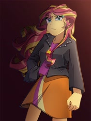 Size: 3072x4096 | Tagged: safe, artist:mugitya012, sunset shimmer, human, equestria girls, g4, female, gradient background, solo