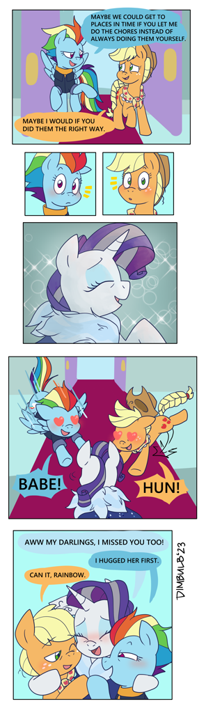 Last Problem Rarity Drawing #3124762 - safe, artist:dimbulb, applejack, rainbow dash, rarity, earth ...