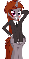 Size: 1000x2000 | Tagged: safe, artist:razoruniboop, edit, oc, oc only, oc:funny jo, alicorn, centaur, human, taur, equestria girls, g4, alitaur, arm behind head, blushing, business suit, centaur oc, clothes, female, four arms, grin, hand on hip, hands in front of body, heterochromia, horn, multiple arms, necktie, proud, simple background, smiling, solo, transparent background, wat, wings