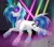 Size: 2048x1803 | Tagged: safe, alternate version, artist:holomouse, dj pon-3, vinyl scratch, pony, unicorn, g4, bracelet, commission, dancing, eyes closed, female, grin, jewelry, smiling, solo