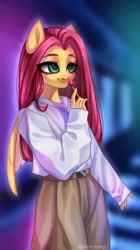 Size: 1860x3333 | Tagged: safe, artist:02vxmp, artist:minchyseok, fluttershy, pegasus, anthro, g4, candy, clothes, draw this in your style, female, food, lollipop, solo