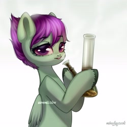 Size: 3655x3655 | Tagged: safe, artist:02vxmp, artist:minchyseok, oc, oc only, pegasus, pony, bong, commission, drug use, drugs, female, high res, pegasus oc, solo