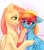 Size: 1784x2048 | Tagged: safe, artist:02vxmp, artist:minchyseok, fluttershy, rainbow dash, pegasus, pony, g4, blood, duo, female, heart, heart eyes, injured, lesbian, mouth hold, ship:flutterdash, shipping, wingding eyes