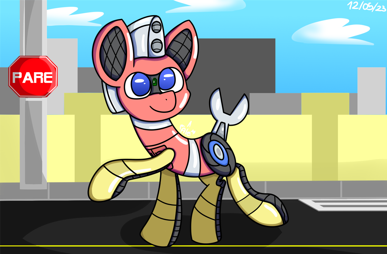 Safe Artist Nhale Oc Oc Trackhead Pony Robot Robot