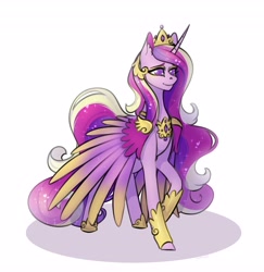 Size: 3985x4096 | Tagged: safe, artist:yutailaarts, princess cadance, alicorn, pony, g4, female, jewelry, mare, regalia, simple background, solo, white background