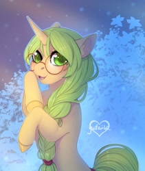 Size: 2111x2500 | Tagged: safe, artist:yutailaarts, oc, oc only, pony, unicorn, female, glasses, high res, horn, solo, unicorn oc