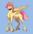 Size: 1894x1945 | Tagged: safe, artist:1an1, fluttershy, pegasus, pony, g4, butterscotch, chest fluff, ears, facial hair, feathered wings, fetlock tuft, flutterguy, goatee, looking at you, male, pegasus wings, redraw, rule 63, short mane, smiling, solo, sternocleidomastoid, tail, thin legs, wings