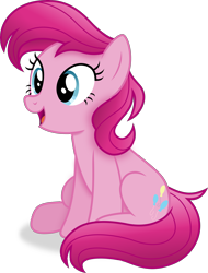 Size: 3142x4125 | Tagged: safe, artist:anime-equestria, pinkie pie, earth pony, pony, g4, alternate hairstyle, female, happy, mare, simple background, sitting, solo, straight hair, straight mane, transparent background, vector