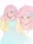 Size: 1536x2048 | Tagged: safe, artist:kasumi_button, fluttershy, human, g4, blushing, clothes, dress, female, hairclip, humanized, jacket, looking at you, simple background, smiling, solo, white background