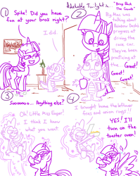 Size: 4779x6013 | Tagged: safe, artist:adorkabletwilightandfriends, spike, twilight sparkle, alicorn, dragon, pony, comic:adorkable twilight and friends, g4, adorkable, adorkable twilight, box, character development, comic, cute, cute little fangs, door, dork, dust cloud, excited, family, fangs, feather, female, food, french fries, glowing, glowing horn, happy, heartwarming, hoof on shoulder, hopping, horn, hug, jumping, leftovers, levitation, lifting, looking down, looking up, love, magic, magic aura, male, mama twilight, mare, onion, onion rings, silly, silly pony, spikabetes, spikelove, sweet dreams fuel, telekinesis, twiabetes, twilight sparkle (alicorn), vase, wings