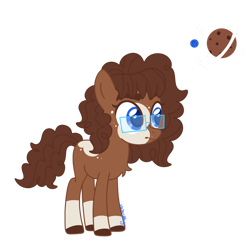 Size: 1280x1263 | Tagged: safe, artist:s1r3ns0ngs, oc, oc only, oc:cookie sandwich, earth pony, pony, base used, coat markings, female, filly, foal, glasses, offspring, parent:cheese sandwich, parent:pinkie pie, parents:cheesepie, simple background, socks (coat markings), solo, transparent background