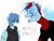 Size: 4000x3000 | Tagged: safe, oc, pegasus, pony, creepy, duo, emo, meme, we're emo