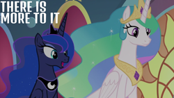Size: 1920x1080 | Tagged: safe, edit, edited screencap, editor:quoterific, screencap, princess celestia, princess luna, alicorn, pony, g4, the beginning of the end, duo, duo female, female, mare, royal sisters, siblings, sisters