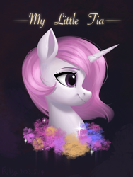 Size: 2203x2937 | Tagged: safe, artist:rily, princess celestia, alicorn, pony, g4, female, high res, looking at each other, looking at someone, pink-mane celestia, simple background, smiling, smiling at each other, solo, young celestia