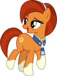 Size: 3000x4019 | Tagged: safe, artist:cloudy glow, stellar flare, earth pony, pony, g4, the parent map, .ai available, coat markings, female, headband, jewelry, mare, necklace, open mouth, raised hoof, simple background, socks (coat markings), solo, transparent background, vector
