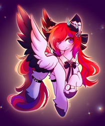 Size: 1712x2048 | Tagged: safe, artist:strawberryc208, oc, oc only, pegasus, pony, colored wings, female, looking at you, mare, pegasus oc, solo, spread wings, watch, wingding eyes, wings