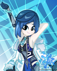 Size: 2015x2490 | Tagged: safe, artist:rjp.rammy, human, equestria girls, g4, breasts, clothes, crossover, equestria girls style, equestria girls-ified, fan, female, genshin impact, hand fan, high res, solo, yelan (genshin impact)