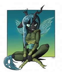 Size: 1279x1478 | Tagged: safe, artist:fullmetaldreams, queen chrysalis, changeling, changeling queen, anthro, g4, exoskeleton, female, solo