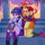 Size: 4000x4000 | Tagged: safe, artist:xjenn9, sunset shimmer, twilight sparkle, human, equestria girls, g4, blouse, book, boots, breasts, choker, cleavage, clothes, comforting, concerned, crying, duo, female, high heel boots, high heels, jacket, lesbian, ship:sunsetsparkle, shipping, shirt, shoes, sitting, skirt, stairs, tank top, tears of sadness, twilight sparkle (alicorn)