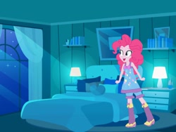 Size: 2560x1920 | Tagged: safe, artist:theemperorofhonor, pinkie pie, human, equestria girls, g4, 1000 years in photoshop, bedroom, boots, clothes, nightgown, pajamas, shoes