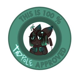 Size: 2048x2048 | Tagged: artist needed, safe, oc, oc only, oc:tadpole, pony, unicorn, approved, colt, digital art, ear piercing, female, filly, foal, high res, hooves together, magic, male, meme, piercing, sharp teeth, shy, simple background, smiling, solo, sparkles, teeth, tooth, white background