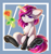 Size: 2120x2233 | Tagged: safe, artist:yuris, oc, oc only, oc:zew, pony, unicorn, clothes, commission, flower, frog (hoof), high res, latex, latex socks, magic, magic aura, multiple variants, rose, simple background, sitting, smiling, socks, solo, telekinesis, underhoof