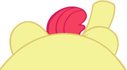 Size: 4096x2268 | Tagged: safe, artist:charleston-and-itchy, edit, editor:oathcharm, apple bloom, earth pony, pony, g4, belly, female, female pov, filly, foal, lying down, lying down meme, meme, offscreen character, offscreen female, on back, perspective, pictures of bellies, pov, simple background, solo, transparent background