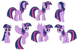 Size: 3838x2480 | Tagged: safe, artist:culu-bluebeaver, twilight sparkle, alicorn, pony, g4, digital, digital art, female, high res, horn, mare, png, reference, reference sheet, simple background, solo, transparent background, twilight sparkle (alicorn), vector, vector trace, wings