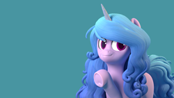 Size: 3840x2160 | Tagged: safe, artist:geekbrony, izzy moonbow, pony, unicorn, g5, 3d, 3d model, blender, high res, sculpted, solo, wallpaper