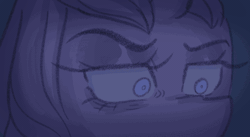 Size: 1200x657 | Tagged: safe, anonymous artist, opaline arcana, alicorn, pony, series:misty pov, g5, animated, dialogue, female, gif, implied misty brightdawn, mare, opabitch, punctuated for emphasis, squint, this will not end well