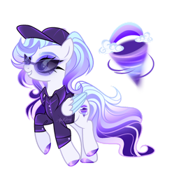 Size: 1280x1300 | Tagged: safe, artist:afterglory, oc, oc only, pegasus, pony, cap, clothes, female, hat, mare, shirt, simple background, solo, sunglasses, transparent background