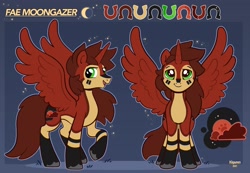 Size: 2048x1420 | Tagged: safe, artist:kiguren, oc, oc only, alicorn, pony, alicorn oc, duo, horn, horseshoes, reference sheet, smiling, spread wings, tattoo, unshorn fetlocks, wings