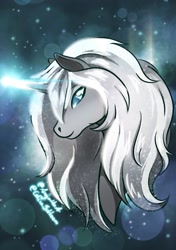 Size: 2039x2894 | Tagged: safe, artist:amynthaa, artist:celicasoldream, oc, oc only, pony, unicorn, bust, glowing, glowing horn, high res, horn, solo, unicorn oc