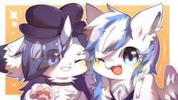 Size: 1920x1080 | Tagged: artist needed, safe, oc, oc:ori, chest fluff, ear fluff, furry, one eye closed