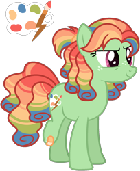 Size: 1400x1717 | Tagged: safe, artist:strawberry-spritz, oc, earth pony, pony, amputee, female, magical lesbian spawn, mare, offspring, parent:rainbow dash, parent:tree hugger, parents:rainbowhugger, simple background, solo, transparent background