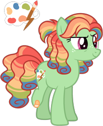 Size: 1400x1717 | Tagged: safe, artist:strawberry-spritz, oc, earth pony, pony, g4, amputee, female, magical lesbian spawn, mare, offspring, parent:rainbow dash, parent:tree hugger, parents:rainbowhugger, simple background, solo, transparent background