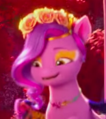 Size: 155x174 | Tagged: safe, screencap, pipp petals, pegasus, pony, bridlewoodstock (make your mark), g5, my little pony: make your mark, my little pony: make your mark chapter 4, cropped, eyeshadow, female, floral head wreath, flower, makeup, mare